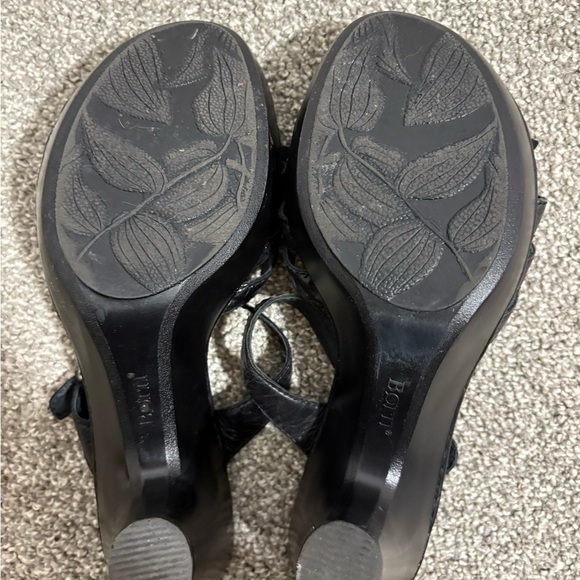 Born Sandals Cornflower Slip On Heels Slide W31848 Black Leather Size 9 - Picture 4 of 8